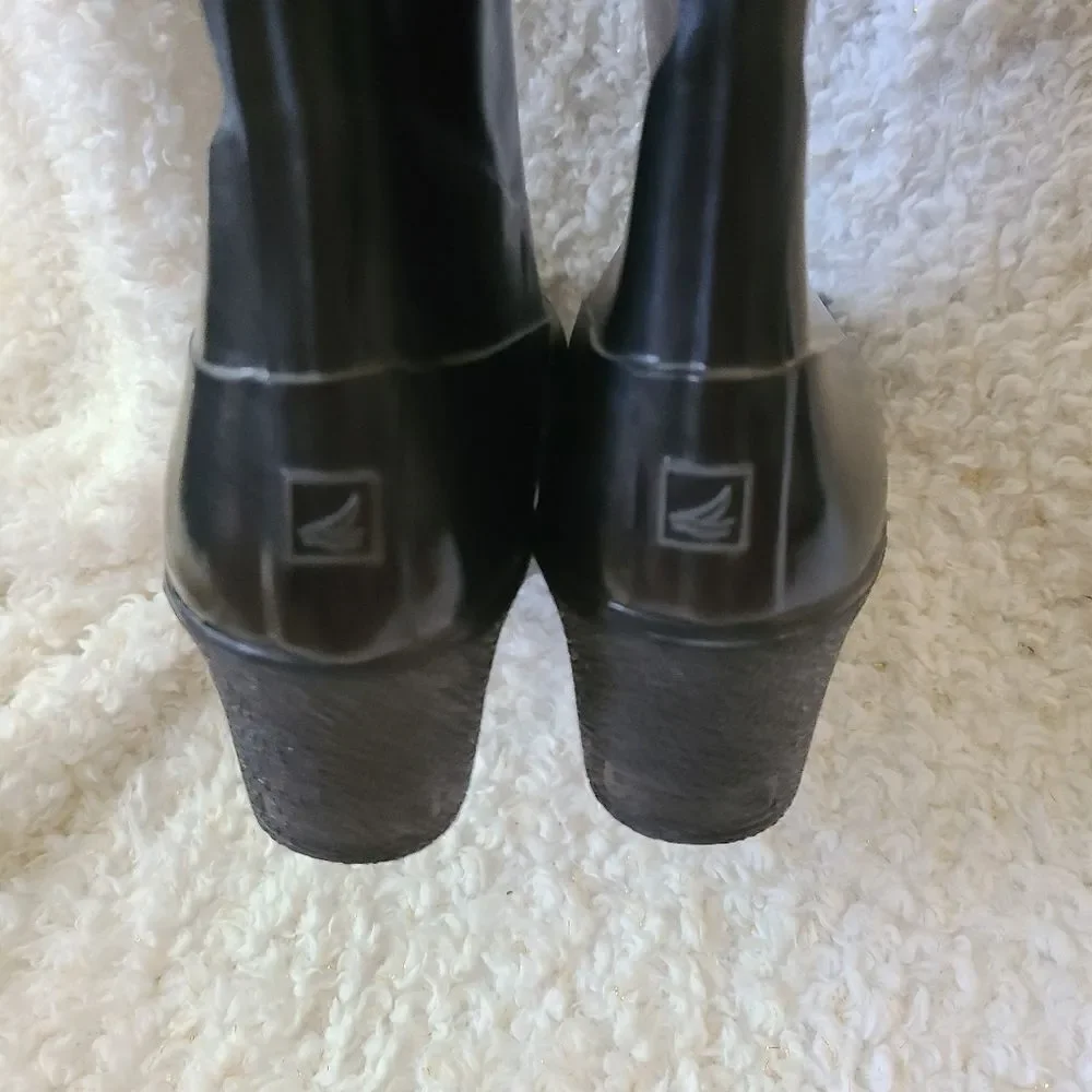 Sperry‎ Top Sider Wedge Pull-on Rubber Rain Boots sz 10